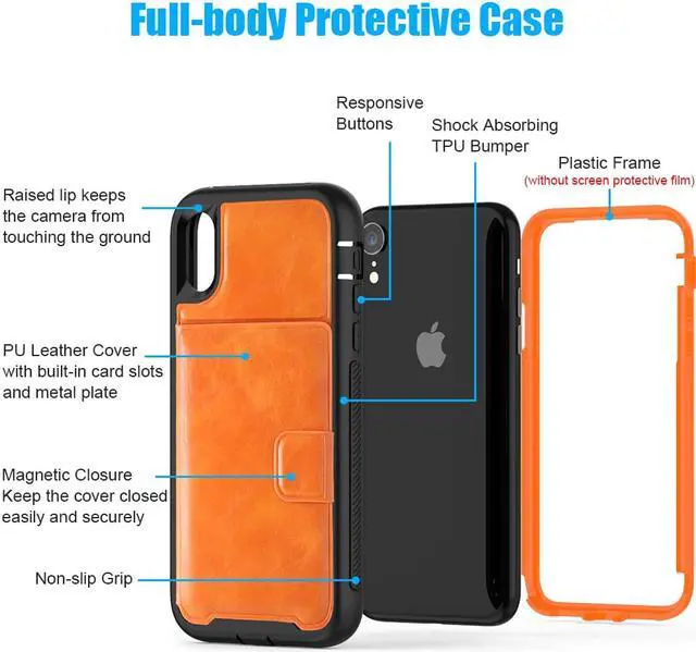 Alt view image 7 of 7 - iPhone XR Case with Wallet Full-Body Military Grade Protection Case with a Dual Layer Wallet designlot & Kickstand for iPhone XR 2018 Release for Girl Women Men