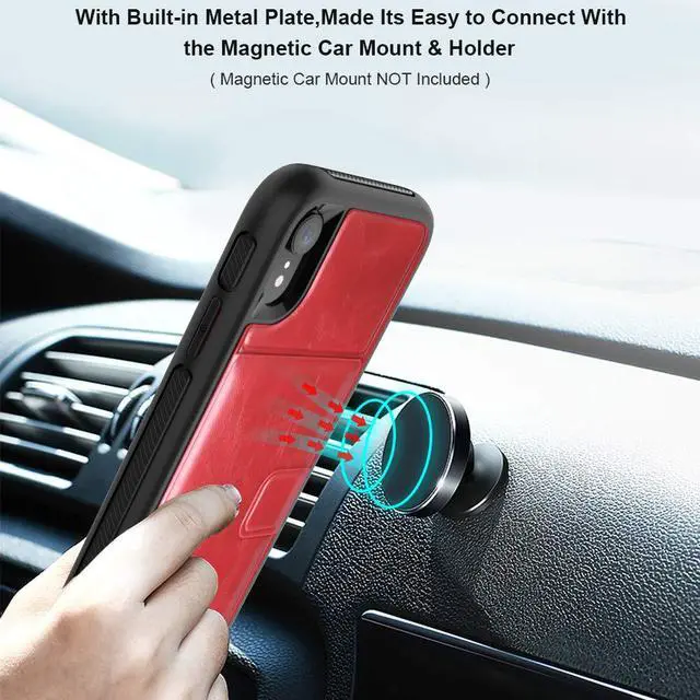 Alt view image 3 of 7 - iPhone XR Case with Wallet Full-Body Military Grade Protection Case with a Dual Layer Wallet designlot & Kickstand for iPhone XR 2018 Release for Girl Women Men