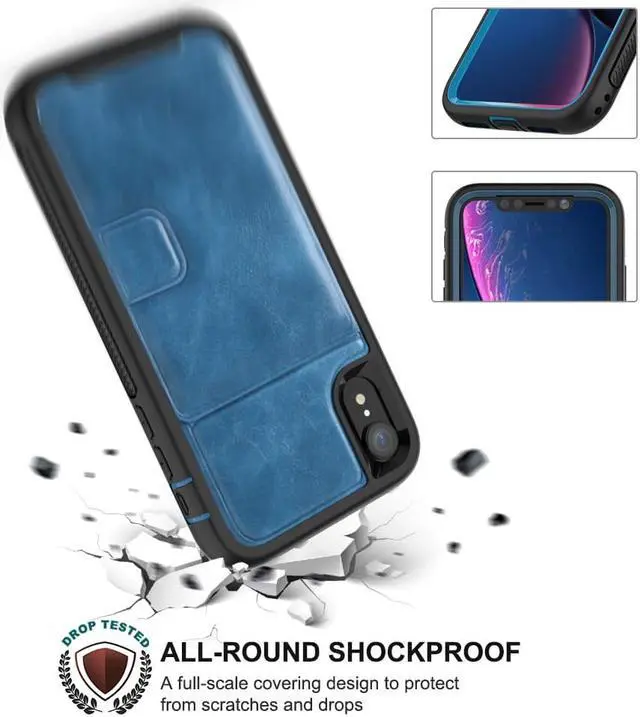 Alt view image 4 of 7 - iPhone XR Case with Wallet Full-Body Military Grade Protection Case with a Dual Layer Wallet designlot & Kickstand for iPhone XR 2018 Release for Girl Women Men