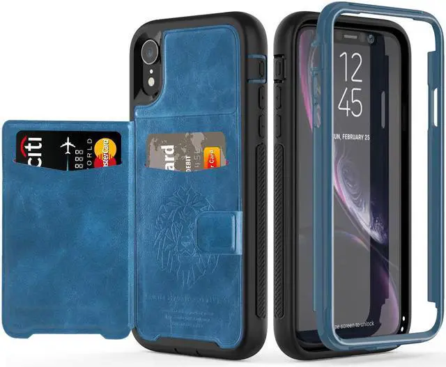 Main image of iPhone XR Case with Wallet Full-Body Military Grade Protection Case with a Dual Layer Wallet designlot & Kickstand for iPhone XR 2018 Release for Girl Women Men