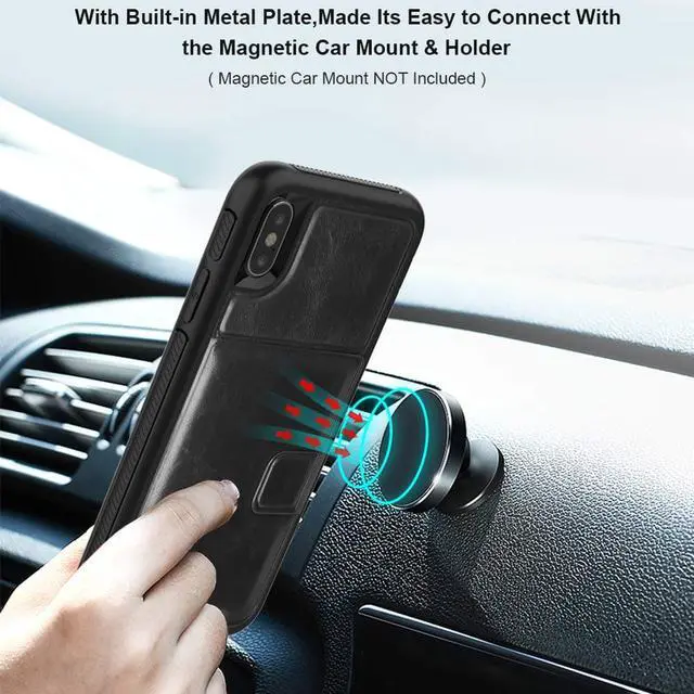 Alt view image 4 of 7 - iPhone Xs Max Wallet Case, iPhone Xs Max 6.5'' 2018 Wallet Case with PU Leather Card Holder Slot Shockproof Protective Case for Apple iPhone Xs Max 6.5 inches 2018