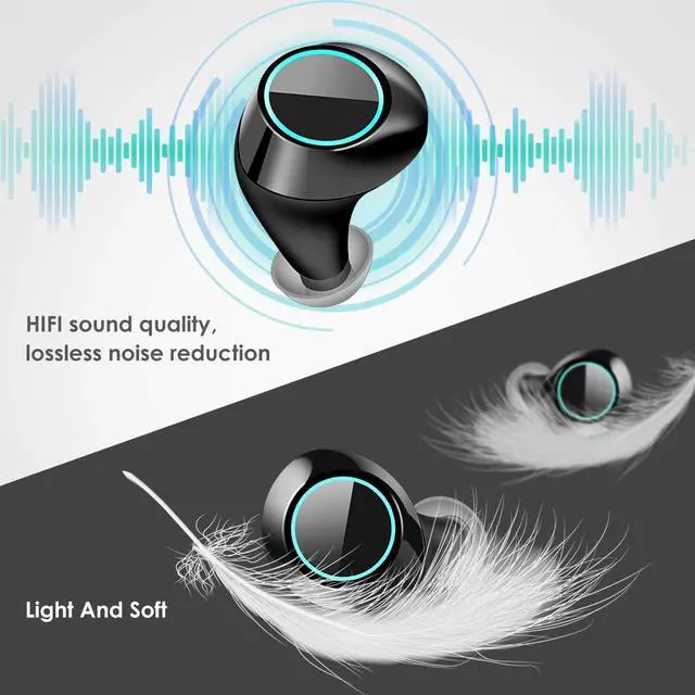 Alt view image 4 of 7 - Wireless Earbuds 5.0 True Wireless Bluetooth Headphones 3D Stereo Sound Wireless Headphones Mini Sweatproof Sport Headsets in-Ear Noise with Built-in Mic and Charging Case
