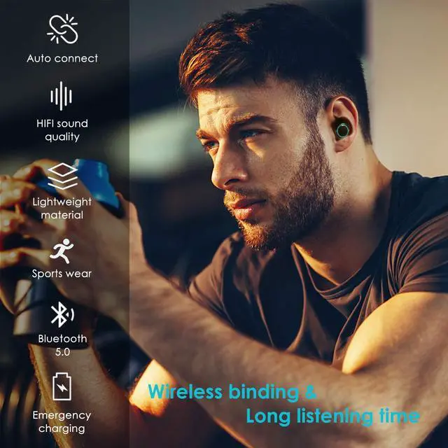 Alt view image 6 of 7 - Wireless Earbuds 5.0 True Wireless Bluetooth Headphones 3D Stereo Sound Wireless Headphones Mini Sweatproof Sport Headsets in-Ear Noise with Built-in Mic and Charging Case