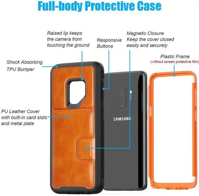 Alt view image 6 of 7 - Galaxy S9 Wallet Case Samsung S9 Wallet Case with Card Holder Slots Shockproof Protective Case for Samsung Galaxy S9 5.8 inch (2018)