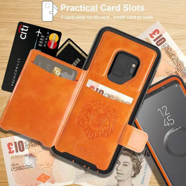 Alt view image 2 of 7 - Galaxy S9 Wallet Case Samsung S9 Wallet Case with Card Holder Slots Shockproof Protective Case for Samsung Galaxy S9 5.8 inch (2018)