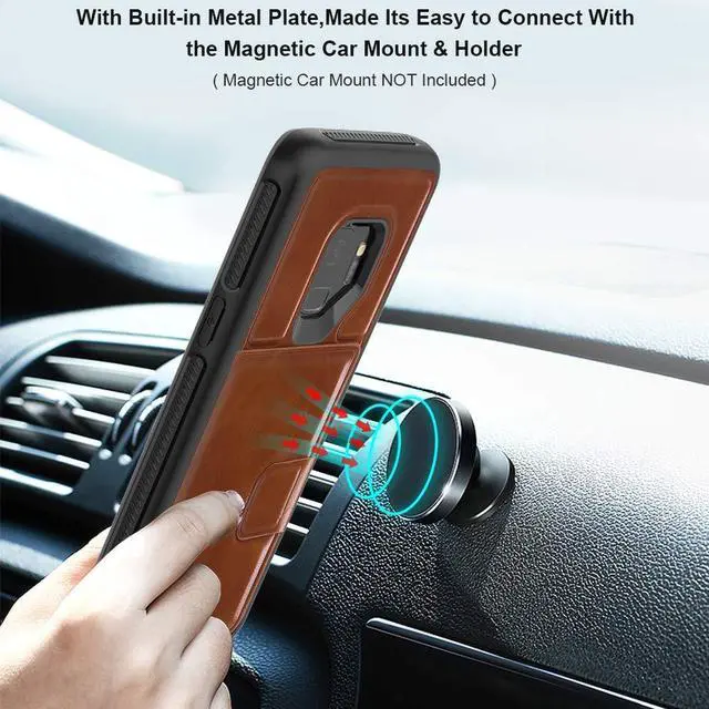 Alt view image 3 of 6 - Galaxy S9 Wallet Case Samsung S9 Wallet Case with Card Holder Slots Shockproof Protective Case for Samsung Galaxy S9 5.8 inch (2018)