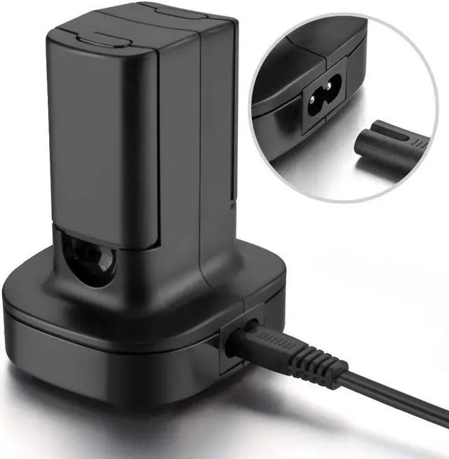Alt view image 5 of 7 - For Xbox 360 2 Pack Rechargeable Battery Pack with Dual Charging Station Dock Charger Stand Base For For Xbox 360