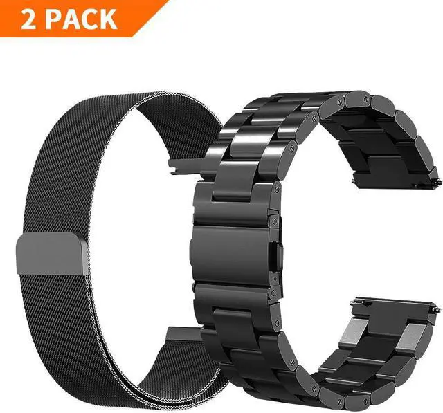 Alt view image 2 of 7 - WERLEO Compatible Samsung Galaxy Watch Active (40mm) Bands Stainless Steel Band + Milanese Loop Replacement Band for Samsung Galaxy Watch Active SM-R500 Smart Watch