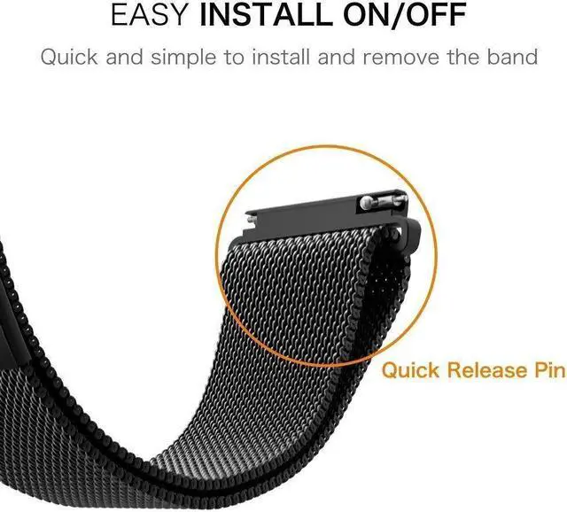 Alt view image 5 of 7 - WERLEO Compatible Samsung Galaxy Watch Active (40mm) Bands Stainless Steel Band + Milanese Loop Replacement Band for Samsung Galaxy Watch Active SM-R500 Smart Watch