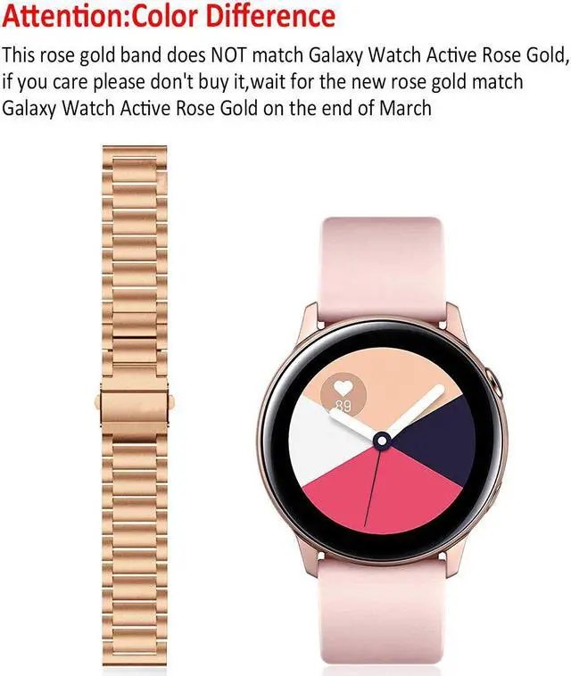Alt view image 6 of 7 - WERLEO Compatible Samsung Galaxy Watch Active (40mm) Bands Stainless Steel Band + Milanese Loop Replacement Band for Samsung Galaxy Watch Active SM-R500 Smart Watch