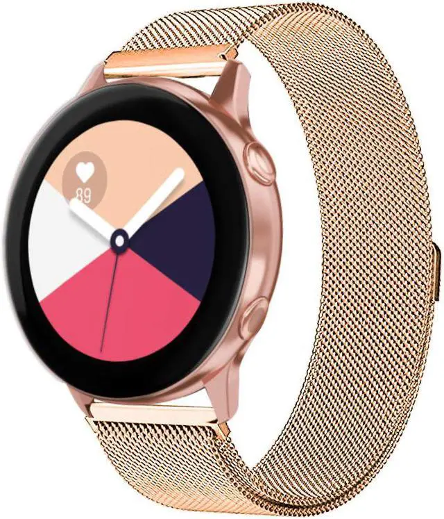 Alt view image 2 of 7 - WERLEO Compatible Samsung Galaxy Watch Active (40mm) Bands Stainless Steel Band + Milanese Loop Replacement Band for Samsung Galaxy Watch Active SM-R500 Smart Watch