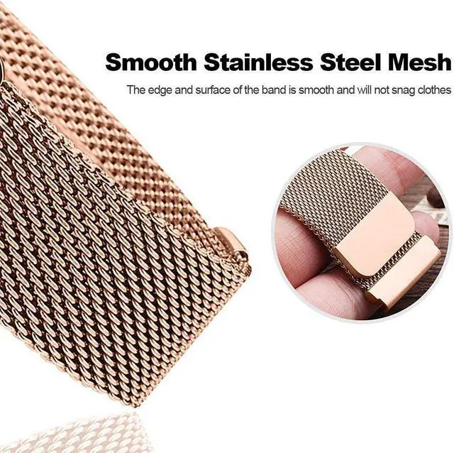 Alt view image 7 of 7 - WERLEO Compatible Samsung Galaxy Watch Active (40mm) Bands Stainless Steel Band + Milanese Loop Replacement Band for Samsung Galaxy Watch Active SM-R500 Smart Watch