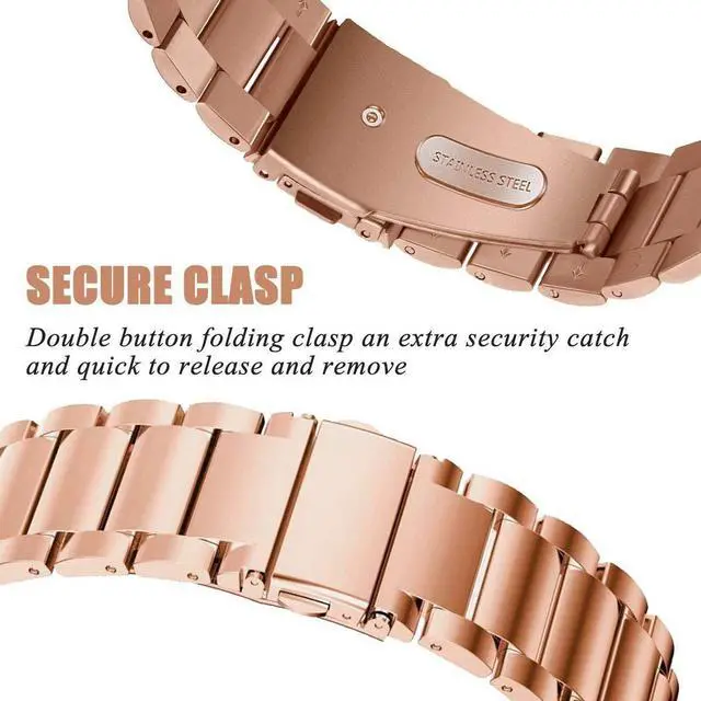 Alt view image 4 of 7 - Werleo Compatible Galaxy Watch 42mm / Gear Sport Bands 20mm Stainless Steel Band + Milanese Loop Mesh Replacement Bracelet Metal Strap Compatible Galaxy Watch 42mm/Ticwatch E/Galaxy Watch Active 40mm