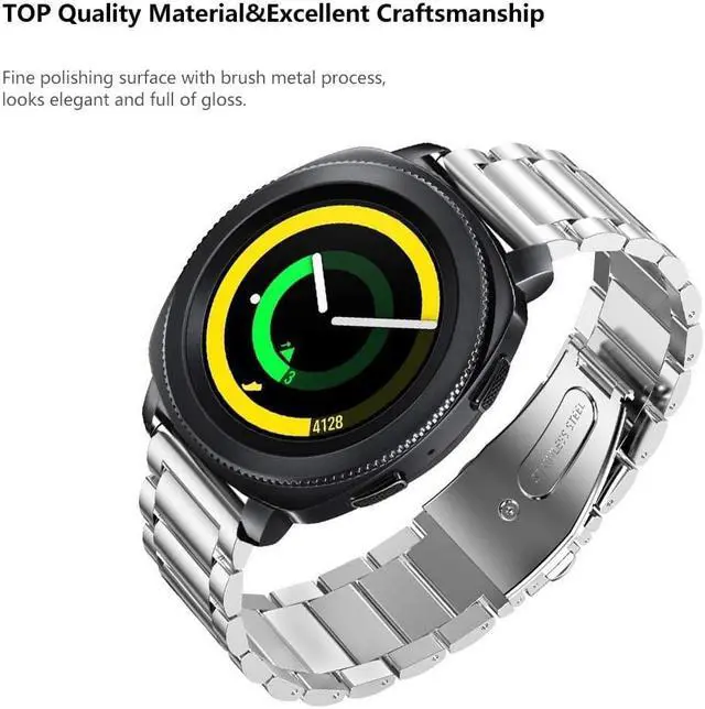 Alt view image 5 of 7 - Werleo Compatible Galaxy Watch 42mm / Gear Sport Bands 20mm Stainless Steel Band + Milanese Loop Mesh Replacement Bracelet Metal Strap Compatible Galaxy Watch 42mm/Ticwatch E/Galaxy Watch Active 40mm