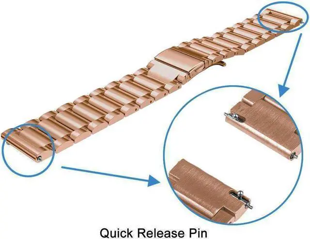 Alt view image 5 of 7 - Werleo Compatible Galaxy Watch 46mm Bands / Gear S3 Frontier / Classic Bands Set 2 Pack Stainless Steel Metal + Milanese Loop Mesh Strap Replacement Ticwatch Pro Galaxy Watch 46mm Smartwatch