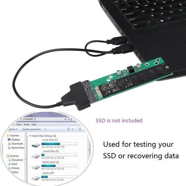 Alt view image 5 of 5 - WERLEO SSD to SATA or USB Adapter Card for (2012 Year ONLY) MacBook Air with Cable, HDD Hard Disk Drive Converter Support Model A1465 A1466