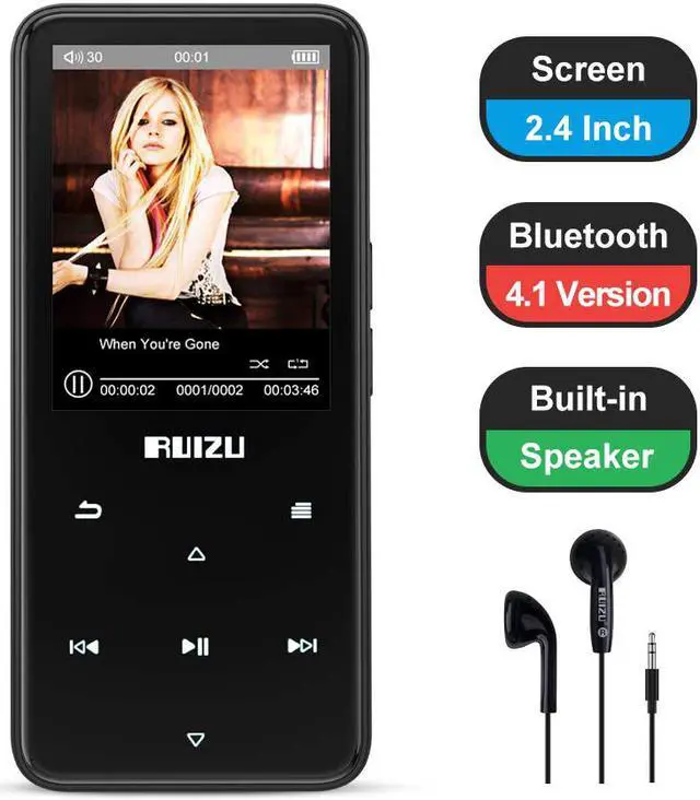 Main image of MP3 Player with Bluetooth 4.1 RUIZU Portable Lossless Sound Music Player with FM Radio Video Playback Voice Recorder Touchsrcreen Button Photo Playback Expandable up to 128GB TF Card