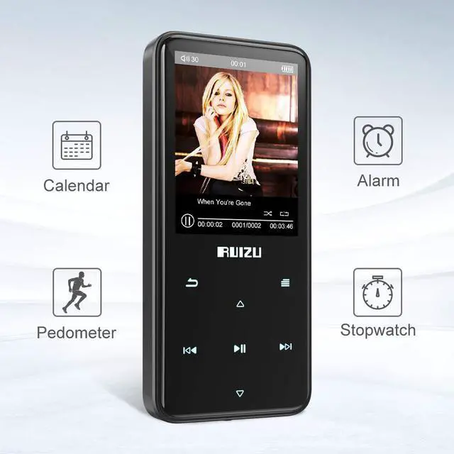 Alt view image 2 of 7 - MP3 Player with Bluetooth 4.1 RUIZU Portable Lossless Sound Music Player with FM Radio Video Playback Voice Recorder Touchsrcreen Button Photo Playback Expandable up to 128GB TF Card
