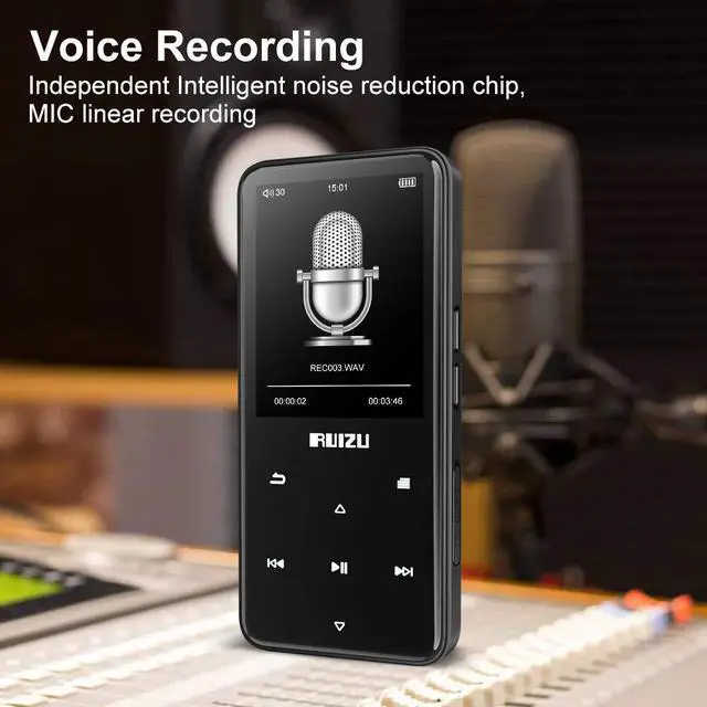 Alt view image 3 of 7 - MP3 Player with Bluetooth 4.1 RUIZU Portable Lossless Sound Music Player with FM Radio Video Playback Voice Recorder Touchsrcreen Button Photo Playback Expandable up to 128GB TF Card