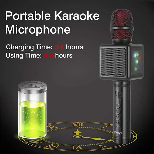 Alt view image 3 of 7 - Wireless Karaoke Microphone Werleo Portable Handheld Mic Built-in Speaker with Multi-Function Professional Classic-Style Karaoke Player for iPhone Android Smartphone Home Party KTV Outdoor Karaoke