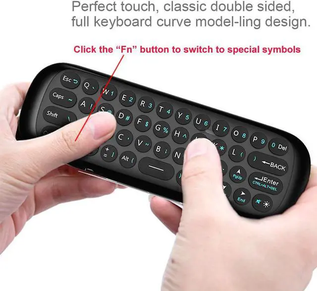Alt view image 4 of 7 - Werleo 2.4G Smart TV Wireless Keyboard Fly Mouse W1 Multifunctional Remote Control for Android TV Box / PC / Smart TV / Projector / HTPC / All-in-one PC / TV Black