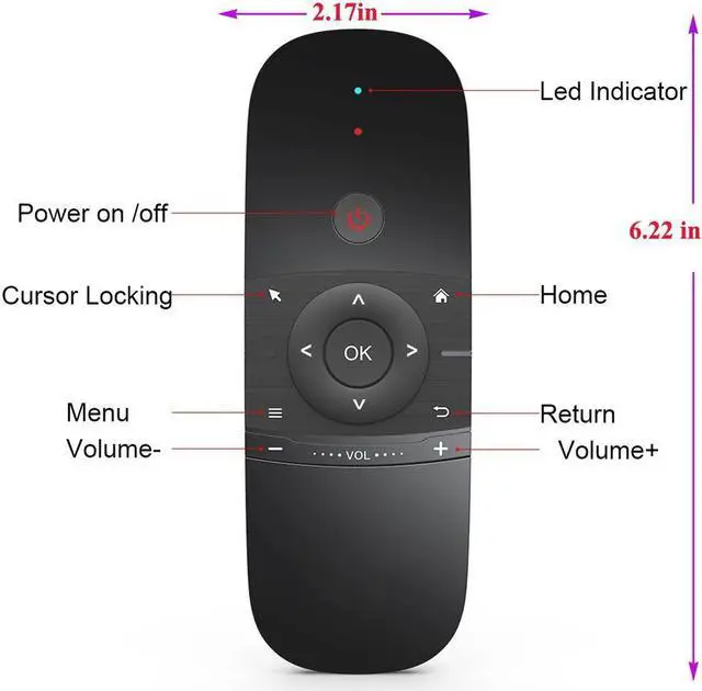 Alt view image 5 of 7 - Werleo 2.4G Smart TV Wireless Keyboard Fly Mouse W1 Multifunctional Remote Control for Android TV Box / PC / Smart TV / Projector / HTPC / All-in-one PC / TV Black