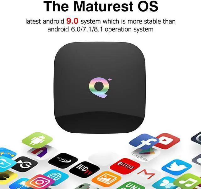 Alt view image 2 of 7 - Q Plus Android 9.0 TV Box 4GB RAM 32GB ROM H6 Quad-core Mali-T720MP2 WiFi 2.4GHz Support 6K H.265 HDMI 2.0 Ethernet RJ-45