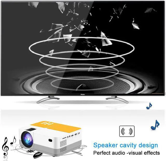 Alt view image 5 of 7 - Werleo Video Projector Home Theater Projector 3600 Lumens Native 720P LCD Mini Projector 180" 55000 Hours Support 2K HDMI/VGA/AV/USB/SD Card/Headphone Compatible with Fire TV Stick Home Theater PS4