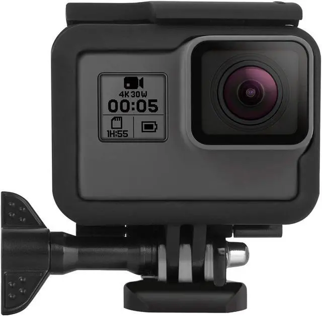 Alt view image 2 of 7 - Protective Frame Compatible with GoPro Hero 7 Black/ 6/5 / Hero 2018 Housing Border Protective Shell Case Accessories for Go Pro Hero7 Hero6 Hero5 Black with Quick Pull Movable Socket and Screw Black