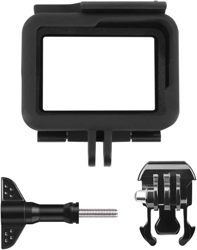 Alt view image 4 of 7 - Protective Frame Compatible with GoPro Hero 7 Black/ 6/5 / Hero 2018 Housing Border Protective Shell Case Accessories for Go Pro Hero7 Hero6 Hero5 Black with Quick Pull Movable Socket and Screw Black
