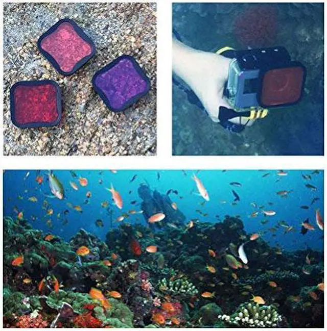 Alt view image 6 of 7 - WERLEO 3 Pack Dive Filter for GoPro Hero 5 6 7 Black Super Suit Dive Housing - Red,Light Red and Magenta Filter - Enhances Colors for Various Underwater Video and Photography Conditions