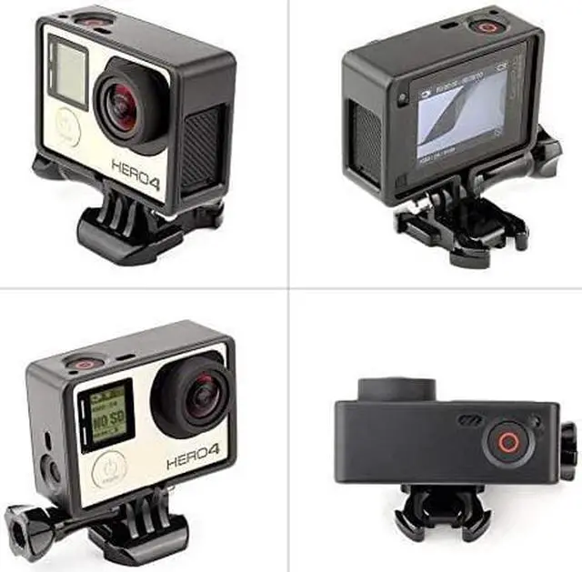 Alt view image 6 of 6 - WERLEO Frame Mount Housing Case with Basic Buckle and Long Thumb Bolt Screw for GoPro Hero 3 3+ 4 Camera and All Slots Fully Accessible Black