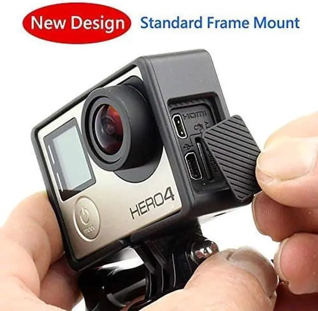 Alt view image 4 of 6 - WERLEO Frame Mount Housing Case with Basic Buckle and Long Thumb Bolt Screw for GoPro Hero 3 3+ 4 Camera and All Slots Fully Accessible Black