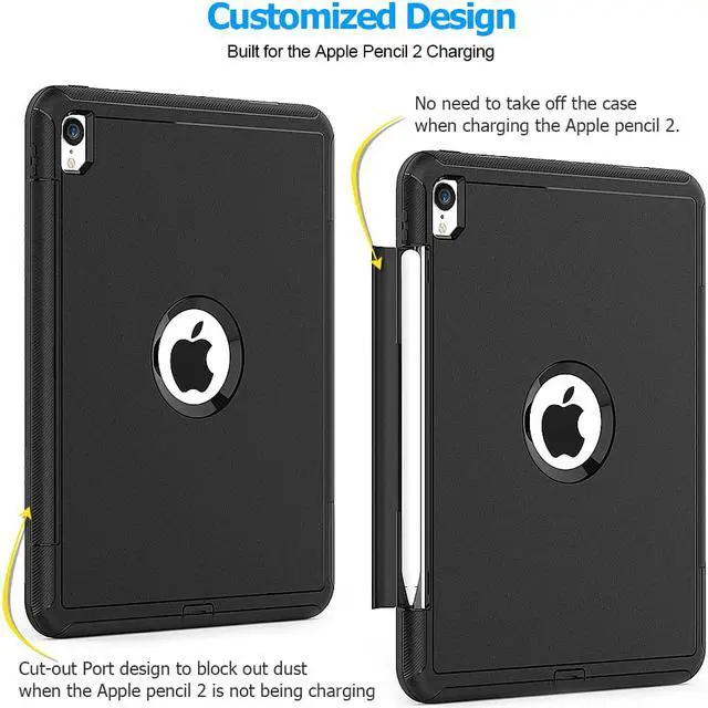 Alt view image 3 of 6 - iPad Pro 11" 2018 Case WERLEO Heavy Duty Three Layer Smart Protective Cover with Pencil Holder & Stand & Auto Sleep / Wake Function & Built-in Screen Protector for Apple iPad Pro 11" 2018