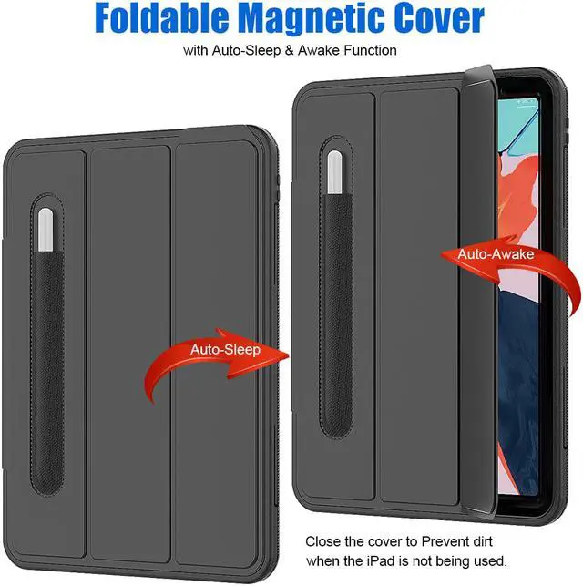 Alt view image 2 of 6 - iPad Pro 11" 2018 Case WERLEO Heavy Duty Three Layer Smart Protective Cover with Pencil Holder & Stand & Auto Sleep / Wake Function & Built-in Screen Protector for Apple iPad Pro 11" 2018
