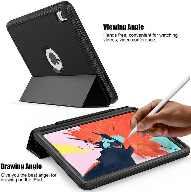 Alt view image 4 of 6 - iPad Pro 11" 2018 Case WERLEO Heavy Duty Three Layer Smart Protective Cover with Pencil Holder & Stand & Auto Sleep / Wake Function & Built-in Screen Protector for Apple iPad Pro 11" 2018