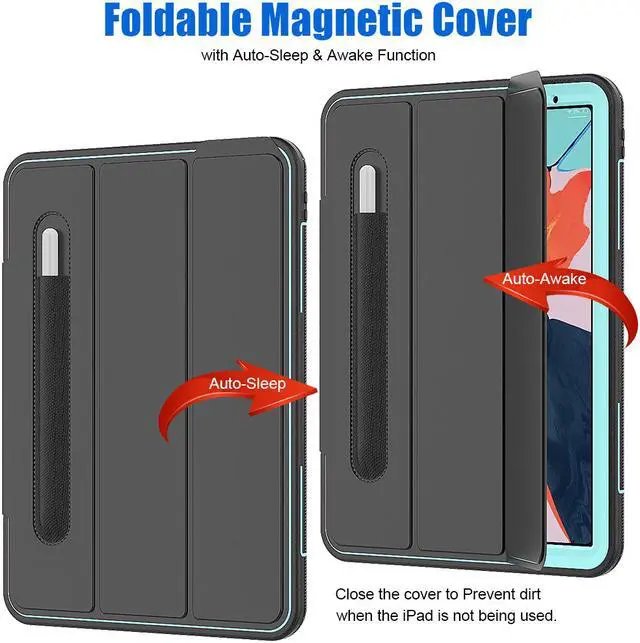 Alt view image 3 of 6 - iPad Pro 11" 2018 Case WERLEO Heavy Duty Three Layer Smart Protective Cover with Pencil Holder & Stand & Auto Sleep / Wake Function & Built-in Screen Protector for Apple iPad Pro 11" 2018