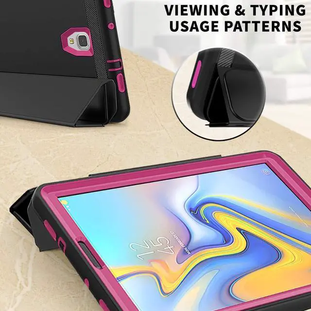 Alt view image 4 of 7 - WERLEO Samsung Galaxy Tab A 10.5 Case - Heavy Duty Full Body Protective Case for Galaxy Tab A 10.5 Inch Tablet 2018 Release Model SM-T590 SM-T595 with Auto Sleep / Wake Up & Stand Folio Design