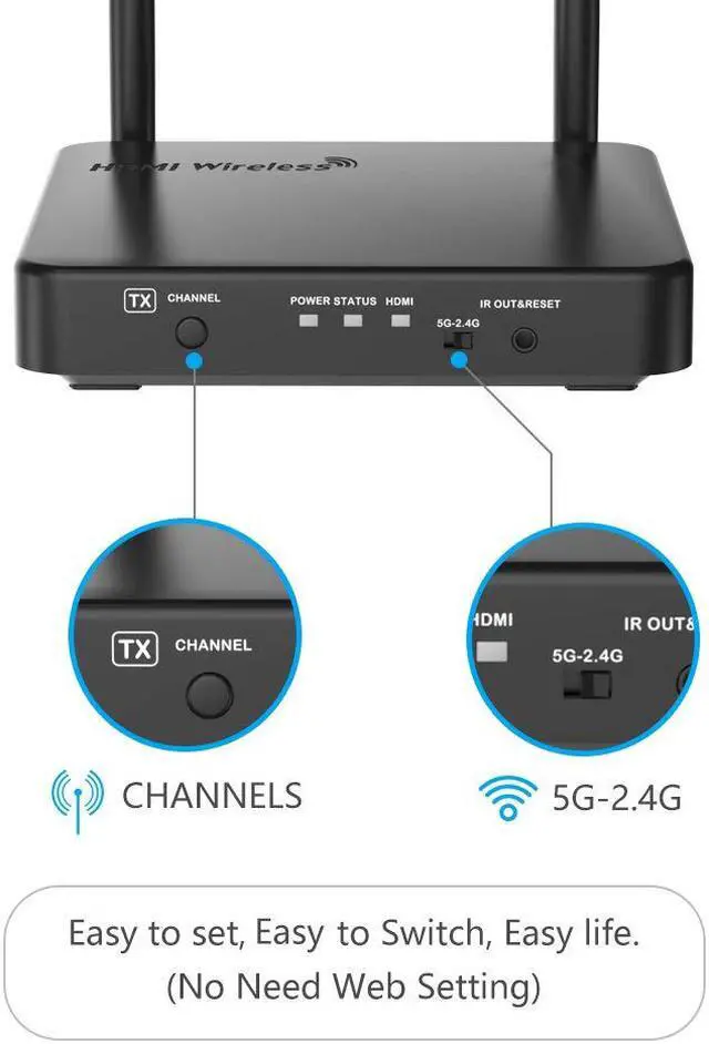 Alt view image 2 of 7 - Wireless Hdmi Extender WERLEO Newst HDMI Wireless Transmitter and Receiver Kit Supporting Hd 1080P 3D Video & Digital Audio from PC Netflix Ps4 to 1080P Tv/Projector with IR Pro Version 328ft