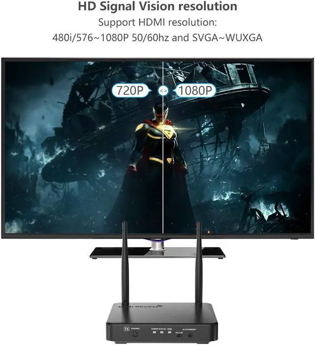 Alt view image 4 of 7 - Wireless Hdmi Extender WERLEO Newst HDMI Wireless Transmitter and Receiver Kit Supporting Hd 1080P 3D Video & Digital Audio from PC Netflix Ps4 to 1080P Tv/Projector with IR Pro Version 328ft