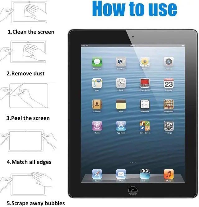 Alt view image 6 of 7 - iPad 2 3 4 Glass Screen Protector Film Werleo 9H HD Premium Tempered Glass Screen Protector for Apple iPad 2 / iPad 3 / iPad 4