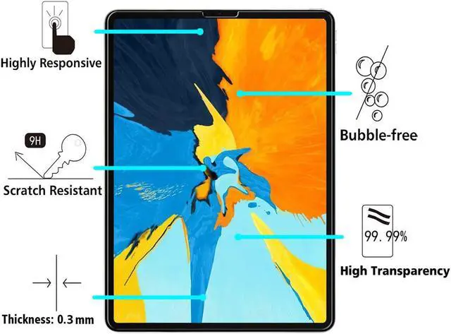 Alt view image 6 of 7 - WERLEO iPad Pro 12.9'' Screen Protector 2018 HD Clear No Bubble Scratch Resistance Tempered Glass for iPad Pro 12.9 Inch Tablet 2018 (2-Pack)