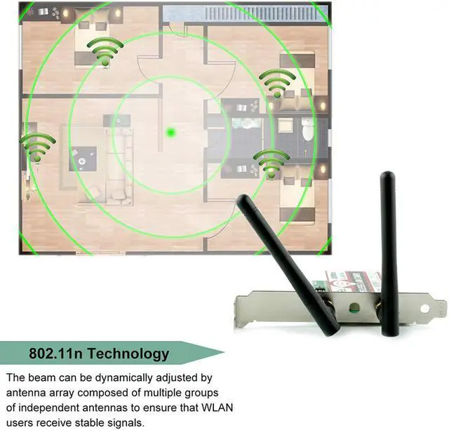 Alt view image 4 of 6 - Wireless Network Card WiFi Adapter PCIe WiFi Card Werleo 3220 WiFi Card 5Ghz / 2.4Ghz Dual-Band WiFi Network Adapter Card Wireless Adapter for Desktop PC