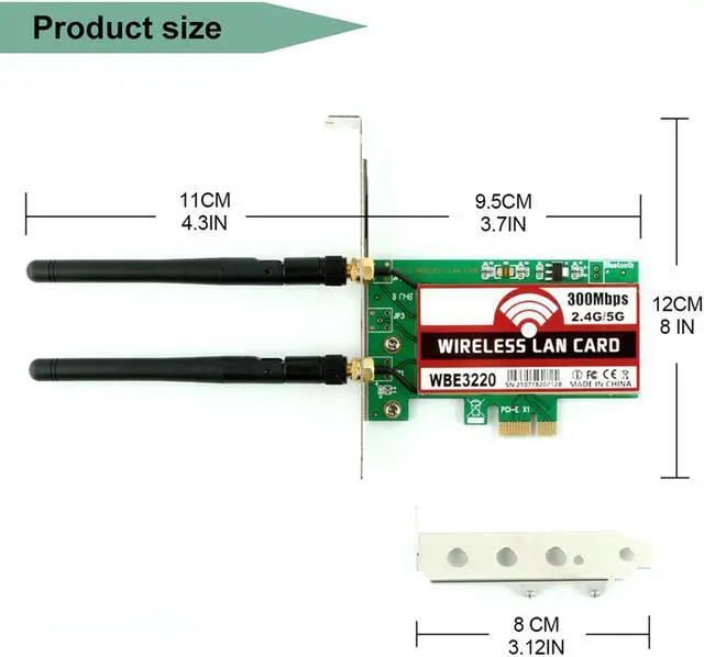 Alt view image 5 of 6 - Wireless Network Card WiFi Adapter PCIe WiFi Card Werleo 3220 WiFi Card 5Ghz / 2.4Ghz Dual-Band WiFi Network Adapter Card Wireless Adapter for Desktop PC