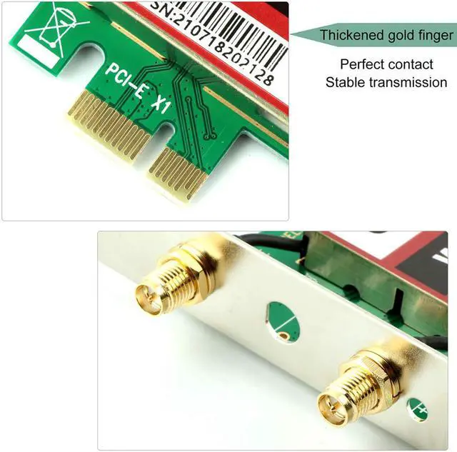 Alt view image 3 of 6 - Wireless Network Card WiFi Adapter PCIe WiFi Card Werleo 3220 WiFi Card 5Ghz / 2.4Ghz Dual-Band WiFi Network Adapter Card Wireless Adapter for Desktop PC