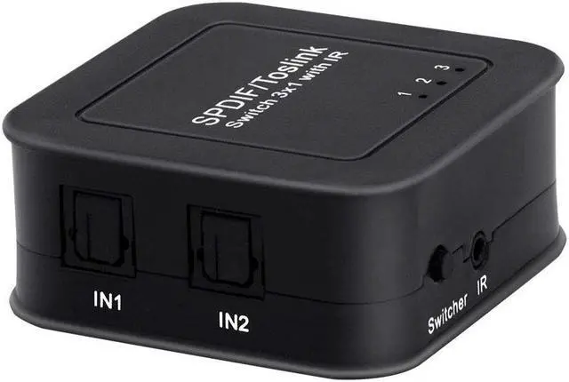 Alt view image 2 of 7 - Fiber SPDIF Optical Toslink Audio 3x1 Switcher Premium Quality Fiber Digital SPDIF Optical Toslink 3 in 1 Out Switch with Remote Control Support 5.1CH LPCM2.0 DTS Dolby-AC3