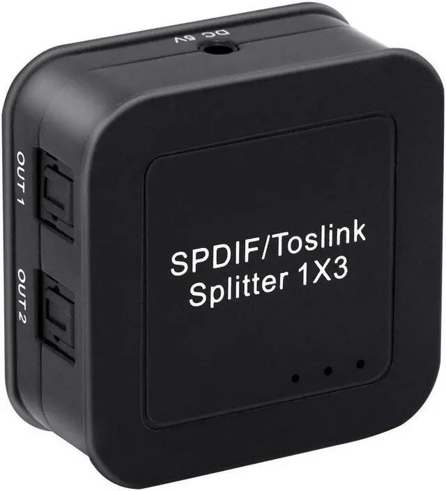 Main image of Digital Optical SPDIF Toslink Audio 1x3 Splitter Premium Quality Fiber Optical SPDIF Toslink 1 in 3 Out Audio Splitter Supports 5.1CH LPCM2.0 DTS Dolby-AC3