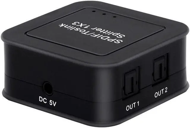 Alt view image 3 of 7 - Digital Optical SPDIF Toslink Audio 1x3 Splitter Premium Quality Fiber Optical SPDIF Toslink 1 in 3 Out Audio Splitter Supports 5.1CH LPCM2.0 DTS Dolby-AC3