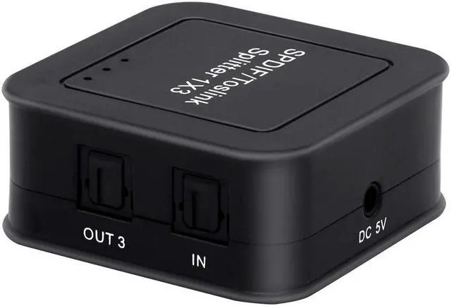 Alt view image 2 of 7 - Digital Optical SPDIF Toslink Audio 1x3 Splitter Premium Quality Fiber Optical SPDIF Toslink 1 in 3 Out Audio Splitter Supports 5.1CH LPCM2.0 DTS Dolby-AC3