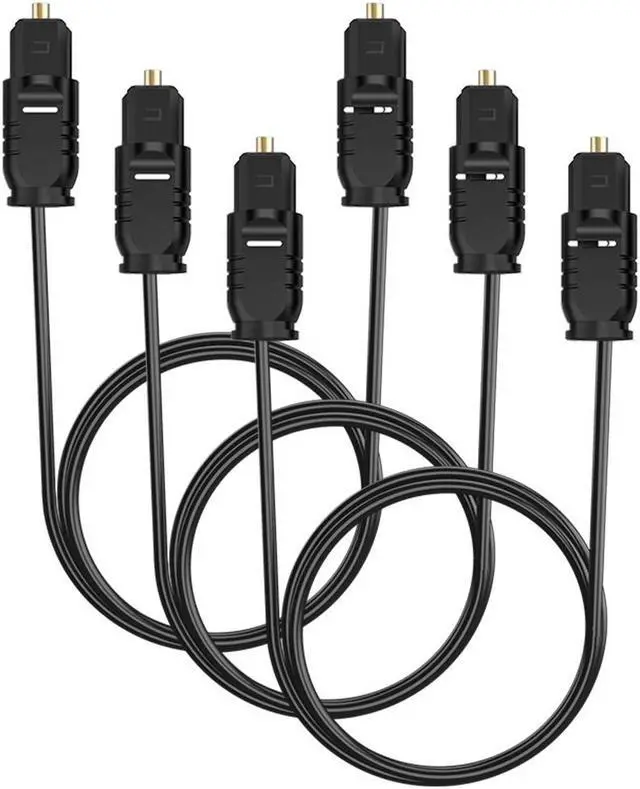 Main image of 6 Feet -3Pack Digital Optical Audio Cable Toslink to Toslink Digital Optical Fiber Audio Cable